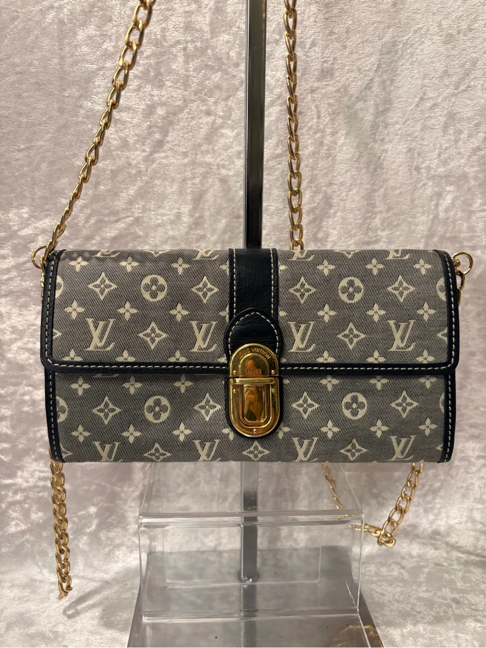 Louis Vuitton Monogram Idylle Sarah Wallet Ecre Navy Blue  Mini Lin 2010